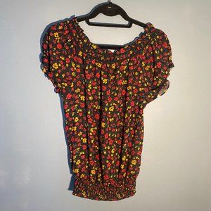 Forever 21 Sheer Floral Top